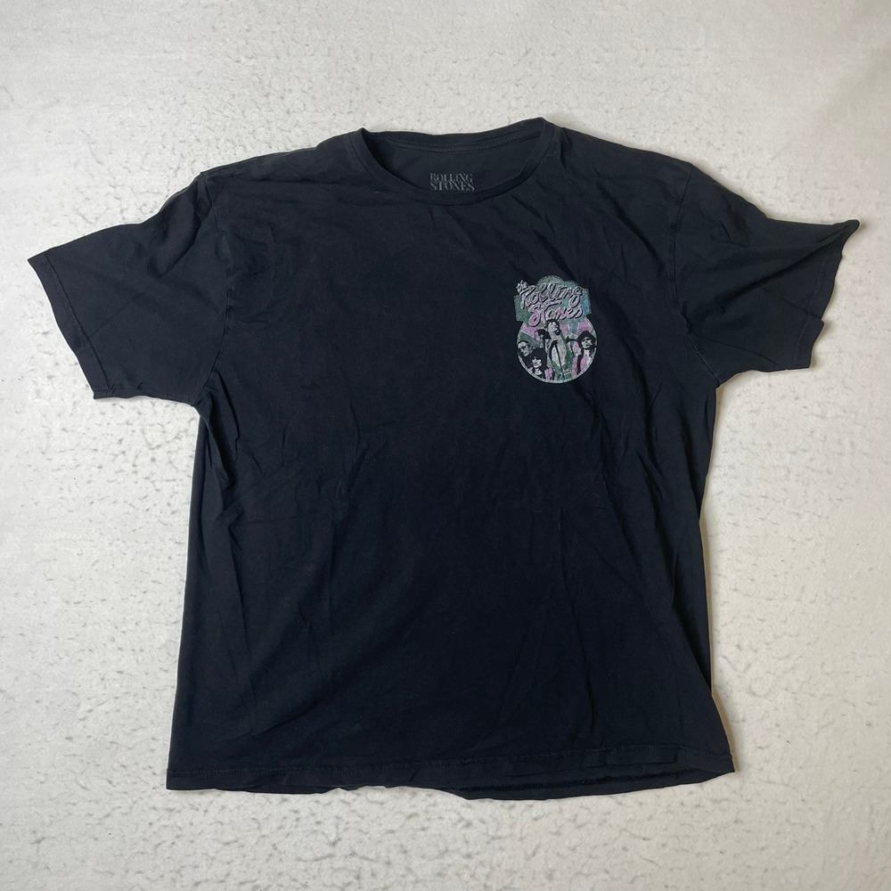 Rolling Stones Graphic T-Shirt Mens XL Black Short Sleeve Band Tee Rock Concert - Picture 2 of 5